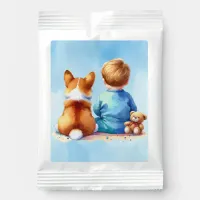 Baby Boy and his Corgi Puppy Baby Shower Hot Chocolate Drink Mix