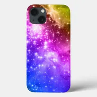 Rainbow Colored Stars iPhone 13 Case