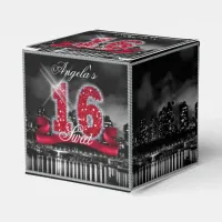 City Lights Sweet Sixteen Red ID242 Favor Boxes