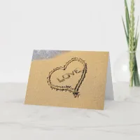 Love Heart in the Sand Card