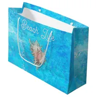 Conch Shell "Beach Life"  Large Gift Bag