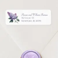 Elegant Lilac Flower Branch Pretty Return Address Label