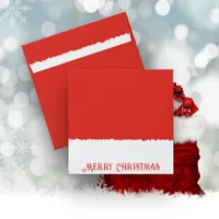 Santa Red & White Square Envelope