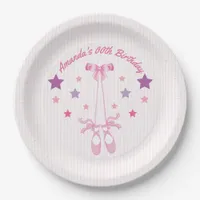 Pink Ballerina themed Birthday Party personalized Paper Plates