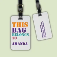 Bag Attention Name Address Personalized Colorful Luggage Tag