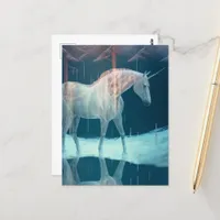 Beautiful Unicorn in a Frozen Landscape Postcard