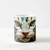 Cat Mosaic Stained Glass Design Coffee Mug