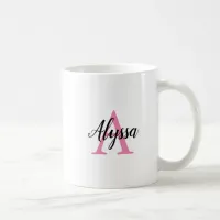 Personalized Girls Name Pink Monogram Mug