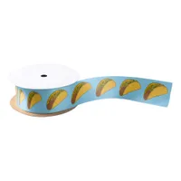 Mexican Tacos Food Patterned Satin Ribbon