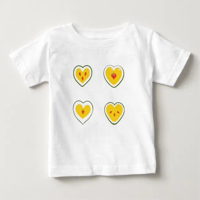 Hearts Apples Pattern Baby T-Shirt