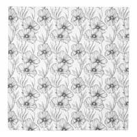 Modern Black and White Floral Elegant Duvet Cover