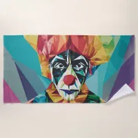 the Geometric Clown Beach Towel