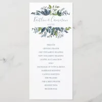 Wedding Programs - Painted Greenery (Dusty Blue)