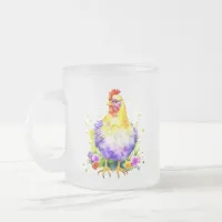 Chicken Lover Fueled by Coffee Frosted Glass Coffee Mug