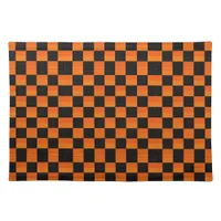 Retro Orange and Black Check Placemat