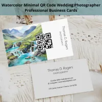 Watercolor Landscape Graphic I Photography QR Code Business Card