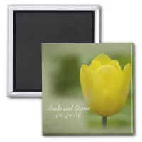 Yellow Tulip Spring Wedding Magnet