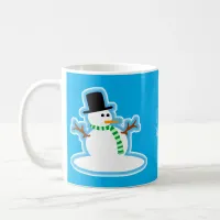 Scarf Wearing Snowman Cute Winter Design Coffee Mug