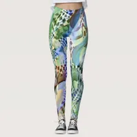 Diffusion pattern - green shades leggings