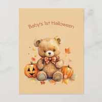 Baby Bear First Halloween Greeting Holiday Postcard