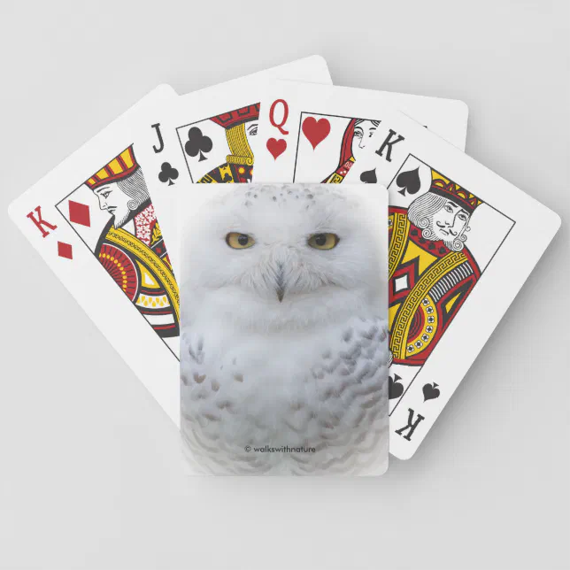 Beautiful, Dreamy and Serene Snowy Owl Poker Cards