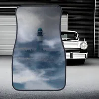 Lighthouse in the storm - Baltic Sea   Car Floor Mat