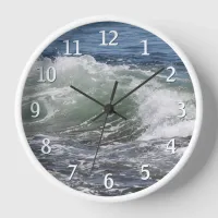 Ocean Waves Beach Coastal Photo Clock