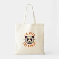 I'm With The Panda Funny Halloween Candy  Tote Bag