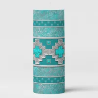 Southwest Turquoise Pillar Candle