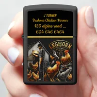 Farmer With Leghorn Chickens at Dusk Zippo Lighter