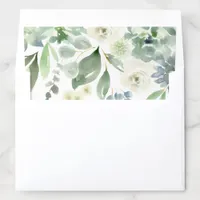 Wedding Bridal Succulent Watercolor Green Blue Envelope Liner