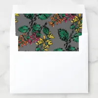 Stylized Artistic Wildflowers Pattern Envelope Liner