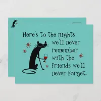 Here's to the Nights Friends Wine Toast Postcard