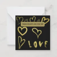 *~  Inspire AP62 Kindness gold HEARTS Note Card