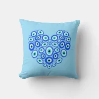 Thumbnail for Evil Eye Love Heart Pretty Throw Pillow