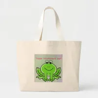 Valentine Frog Large Tote Bag