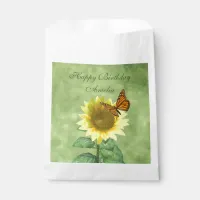 Pretty Yellow Sunflower and Orange Butterfly Favor Bag