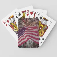 American Flag and Fireworks Poker Cards