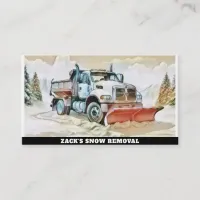 *~* Watercolor Pastel Snow Removal Snow Truck AP74 Business Card