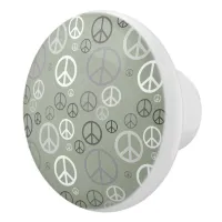 Scattered Peace Signs Grey SPST Ceramic Knob