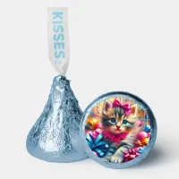 Cute Pink and Blue Kitten Girl's Birthday Hershey&#174;'s Kisses&#174;