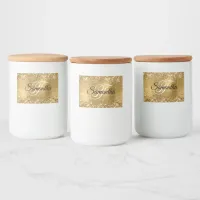 Glittery Gold Glam Fancy Monogram Food Label