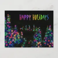 Happy Holidays Tree Lights Postcard