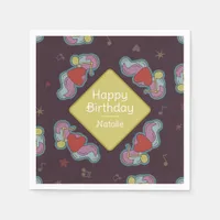 Music Lover Doodles Theme Birthday Party Yellow Napkins