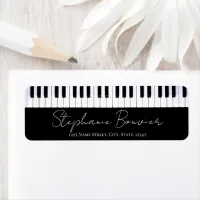 Elegant Script Piano Keyboard Music Teacher Label