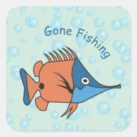 Cute Cartoon Fish Square Sticker