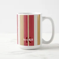 Red Gold Pinstripe Christmas Pattern#28 ID1009 Coffee Mug