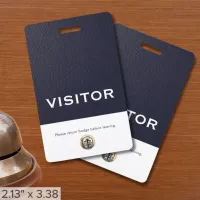 Corporate Logo Navy Blue Visitor Badge