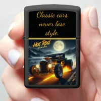 Moonlit shore cruise in a hot rod zippo lighter