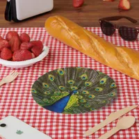 Colorful peacock paper plates